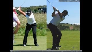 Jon Rahm golf swing  Long Iron faceon amp downtheline July 2017 [upl. by Esau568]