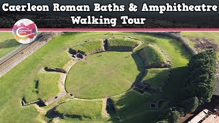 CAERLEON ROMAN BATHS amp AMPHITHEATRE WALES  Walking Tour  Pinned on Places [upl. by Neva]