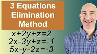 Solving Systems of 3 Equations Elimination [upl. by Teemus]