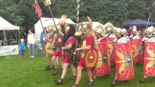 Roman Reenactment at the Amphitheatre in Caerleon Marching In [upl. by Jonas]