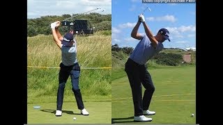 Justin Thomas golf swing  Long Iron faceon amp downtheline July 2017 [upl. by Holladay]